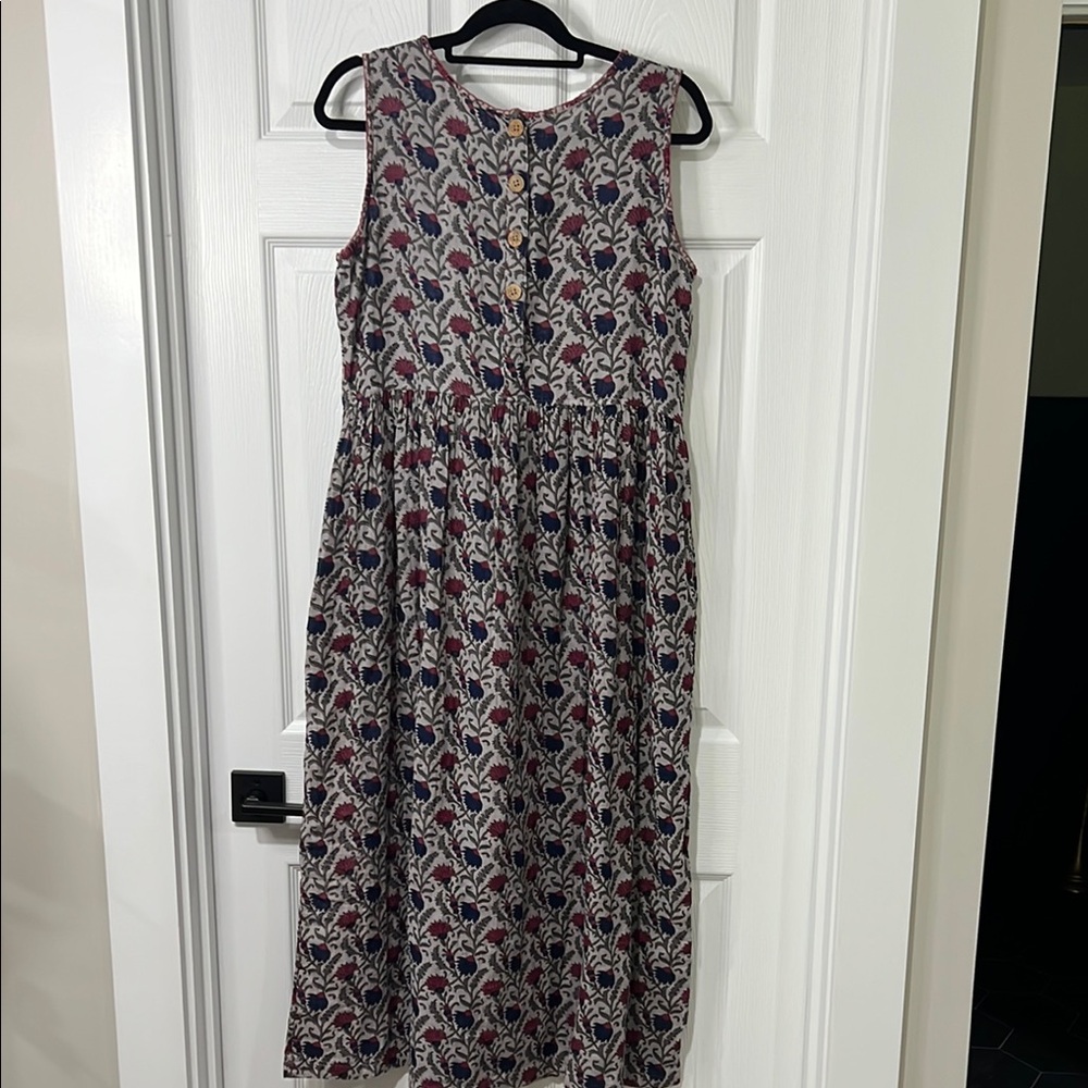 NATURAL LIFE Floral Midi Dress - Red and Blue - Picture 6 of 8